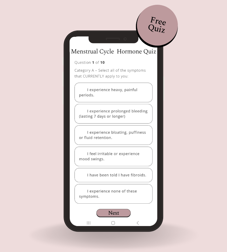 Menstrual cycle period hormone free quiz natiuropath nz